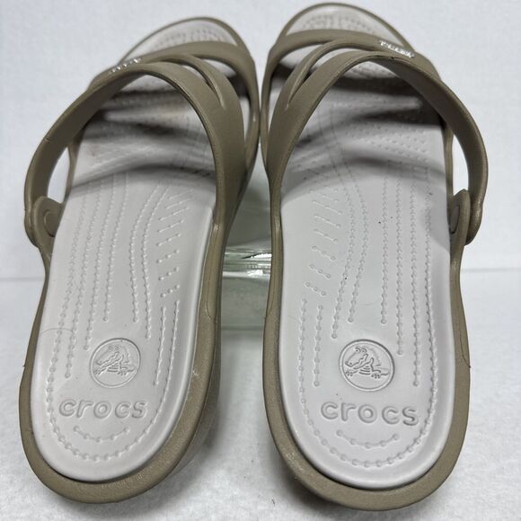 Crocs Patricia Tan Relaxed Wedge Sandals 10386 Women Size 11. - Picture 1 of 7